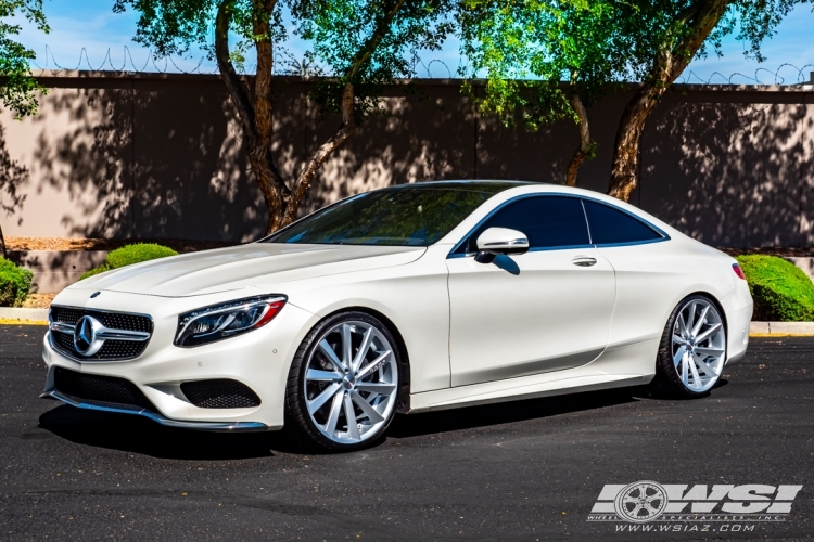 2016 Mercedes-Benz S-Class with 22" Koko Kuture Kapan in Gloss Silver wheels