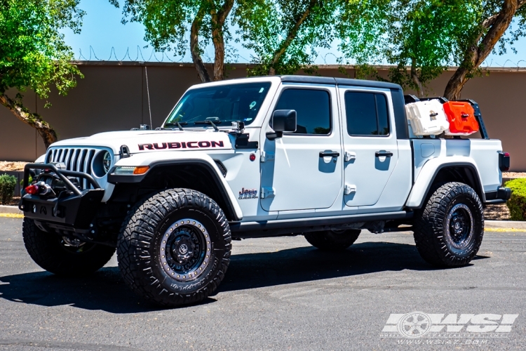 2020 Jeep Gladiator with 17" Black Rhino Abrams in Gun Black (Machined Dark Tint Lip) wheels