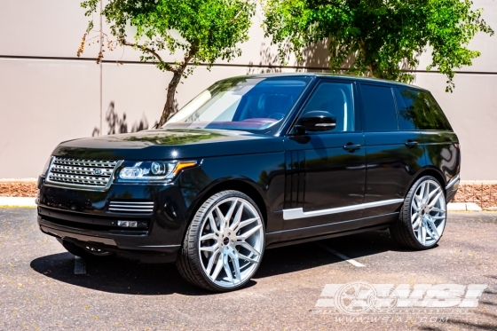 2019 Land Rover Range Rover with 26" Giovanna Bogota in Silver Machined wheels