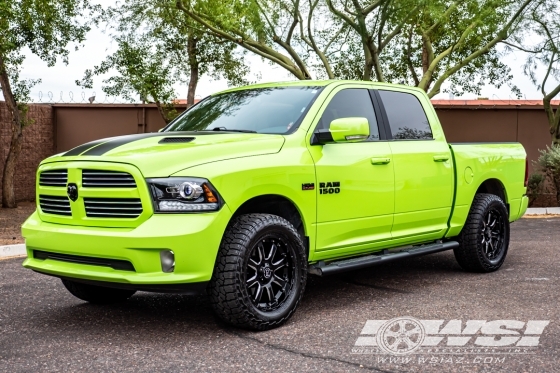 2017 Ram Pickup with 20" Black Rhino Sierra in Gloss Black (Milled Accents) wheels