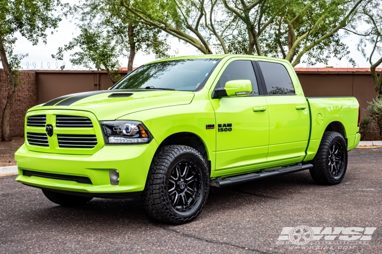 2017 Ram Pickup with 20" Black Rhino Sierra in Gloss Black (Milled Accents) wheels