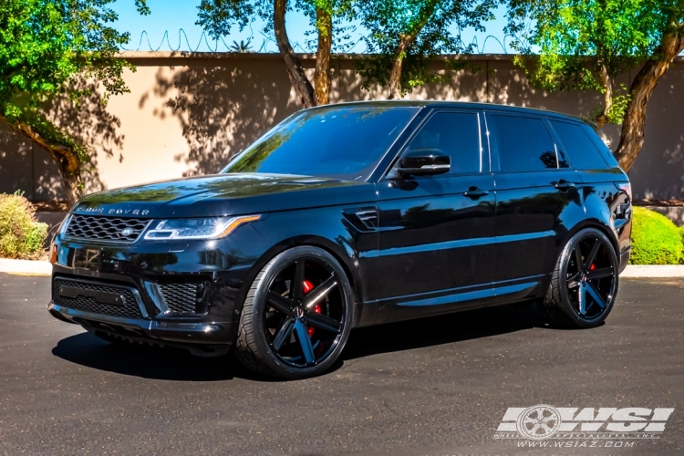 2020 Land Rover Range Rover Sport with 24" Giovanna Dramuno-6 in Gloss Black wheels