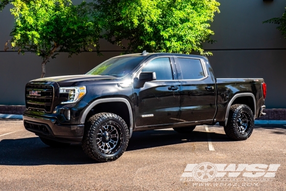 2021 GMC Sierra 1500 with 20" Fuel Crush D561 in Gloss Black (Double Dark Tint) wheels