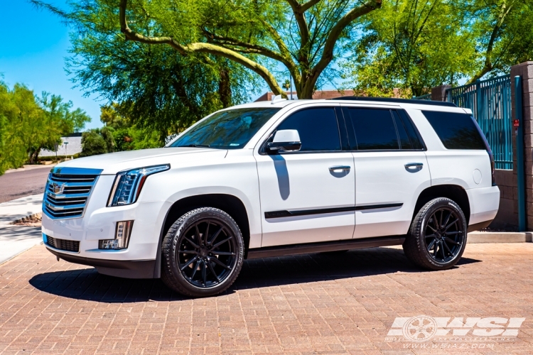 2016 Cadillac Escalade with 22" Vossen HF6-1 in Gloss Black wheels