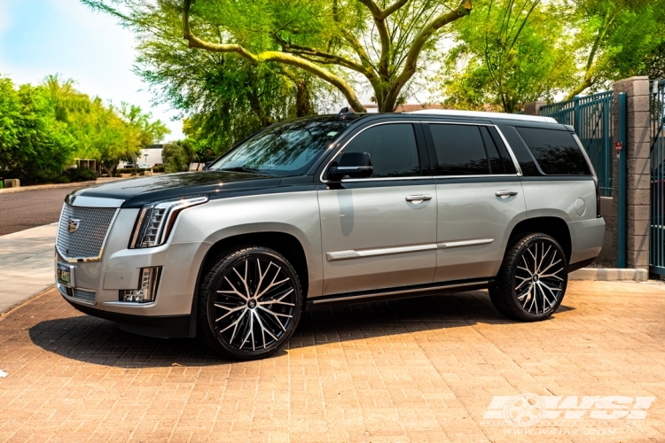 2016 Cadillac Escalade with 24" Lexani Aries CVR in Gloss Black (Machined Face) wheels