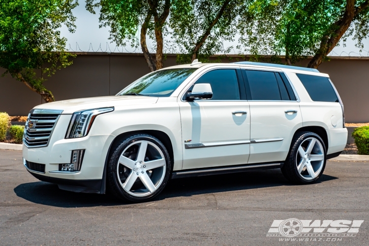 2015 Cadillac Escalade with 24" DUB Baller in Silver (Machined) wheels