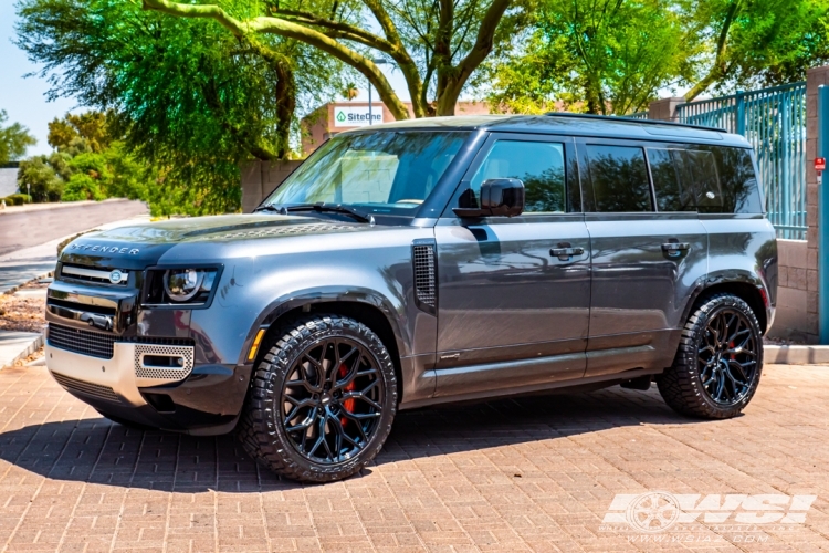 2021 Land Rover Defender with 22" Vossen HF-2 in Gloss Black (Custom Finish) wheels