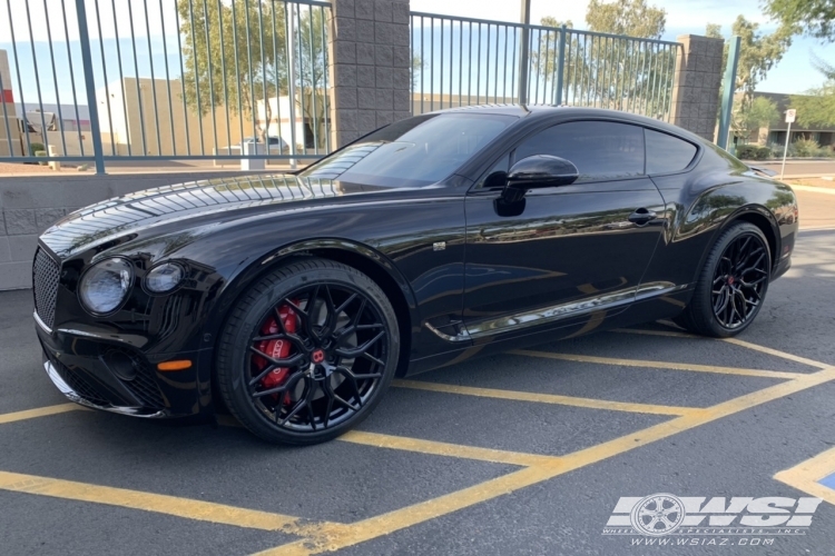 2022 Bentley Continental with 22" Vossen HF-2 in Gloss Black (Custom Finish) wheels