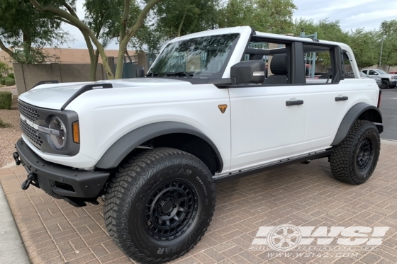 2021 Ford Bronco with 17" Black Rhino Chamber in Matte Black wheels