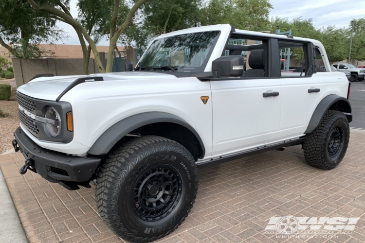 2021 Ford Bronco with 17" Black Rhino Chamber in Matte Black wheels