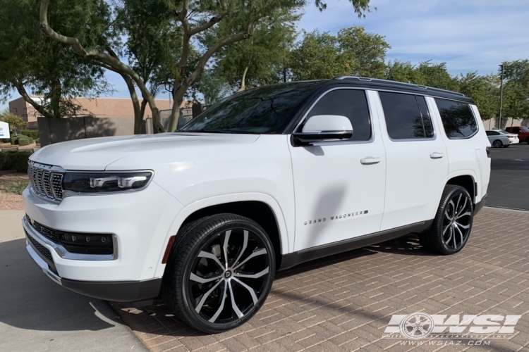 2022 Jeep Wagoneer with 26" Lexani Lust in Gloss Black Machined (Machined Lip) wheels