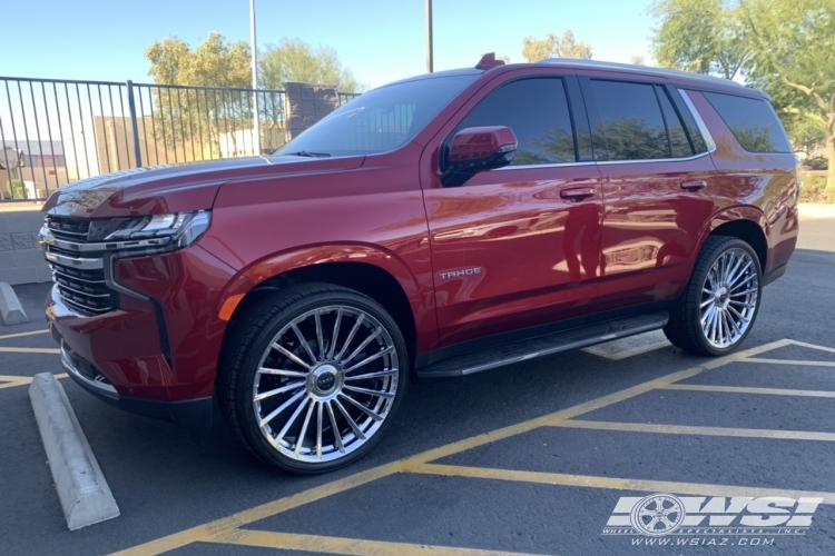 2022 Chevrolet Tahoe with 26" Koko Kuture URFA FF in Chrome (optional covered cap) wheels