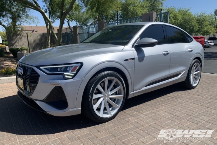 2021 Audi E-Tron Sportback with 22" Koko Kuture Kapan in Gloss Silver wheels