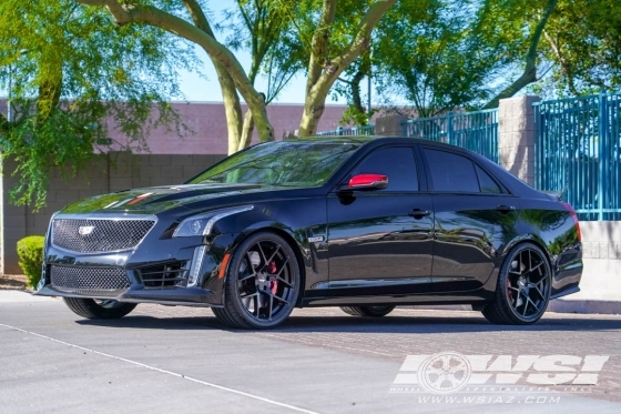 2018 Cadillac CTS with 20" American Racing AR924 Crossfire in Satin Black wheels