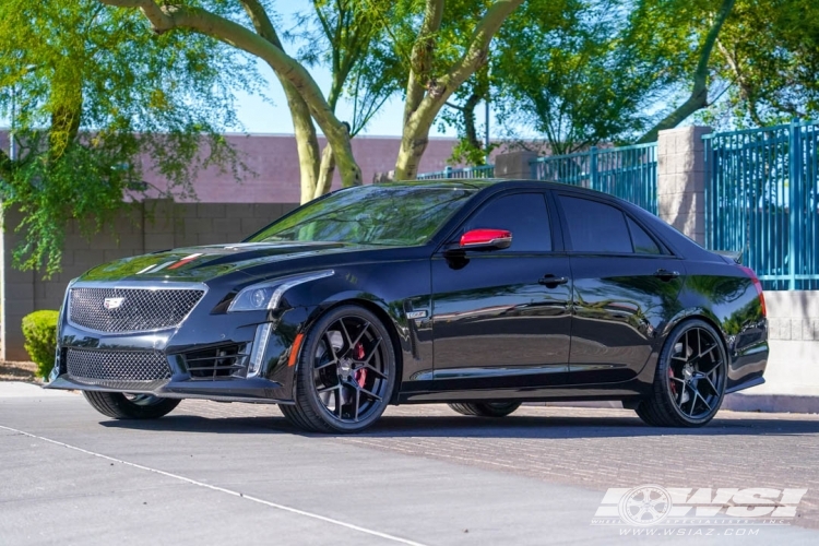 2018 Cadillac CTS with 20" American Racing AR924 Crossfire in Satin Black wheels