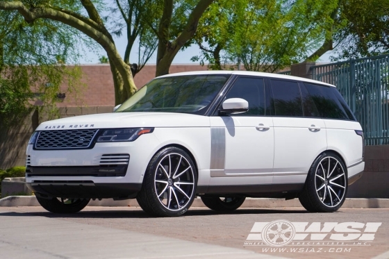 2022 Land Rover Range Rover with 24" Vellano VM27 Monoblock in White (Gloss Black Lip) wheels