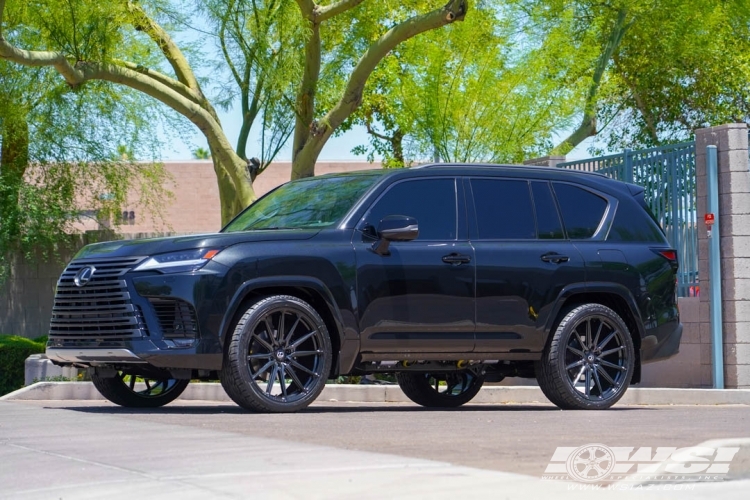 2022 Lexus LX with 24" Vossen HF6-1 in Gloss Black wheels