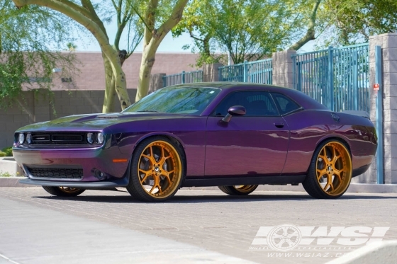 2016 Dodge Challenger with 24" Forgiato GTR in Candy Gold wheels