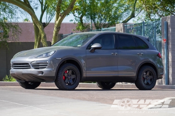 2013 Porsche Cayenne with 18" Alpha Echo in Matte Black wheels