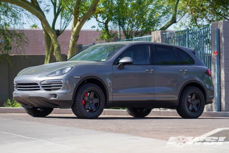 2013 Porsche Cayenne with 18" Alpha Echo in Matte Black wheels