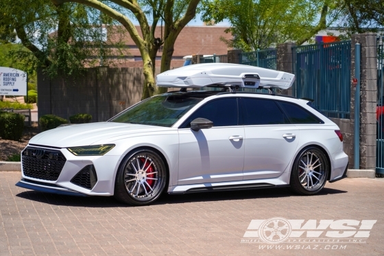 2021 Audi RS6 with 22" Avant Garde SR8 in Polished (Carbon Fiber Lip) wheels