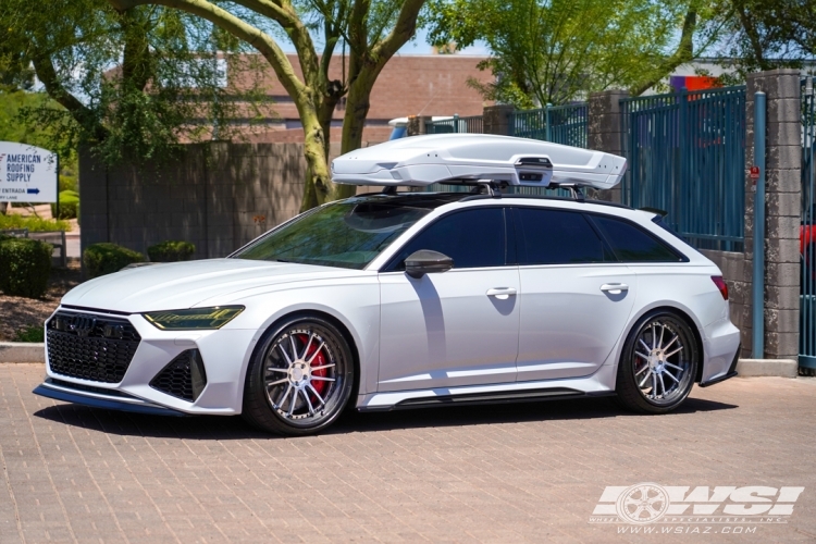 2021 Audi RS6 with 22" Avant Garde SR8 in Polished (Carbon Fiber Lip) wheels