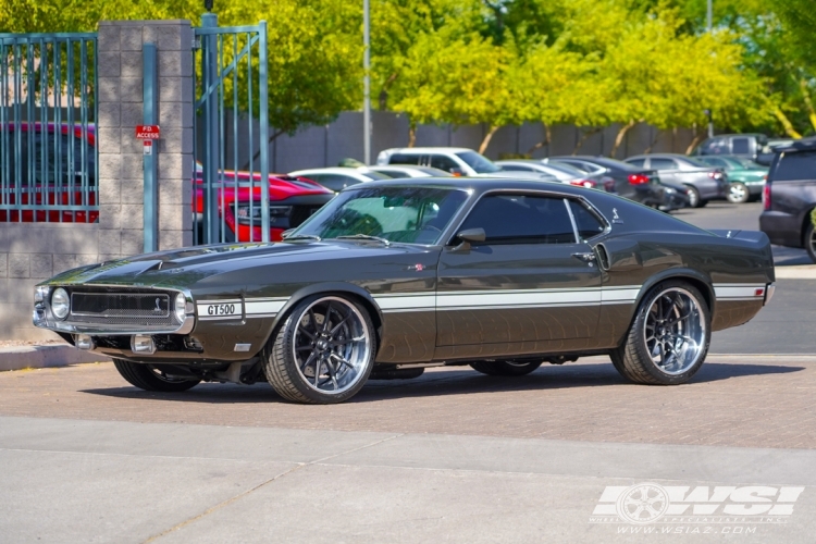 1969 Ford Mustang with 20" Billet Specialties Toploader in Matte Black wheels