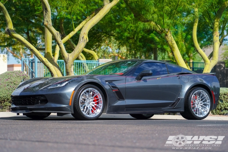 2017 Chevrolet Corvette with 19" Cray Falcon Forged in Polished wheels