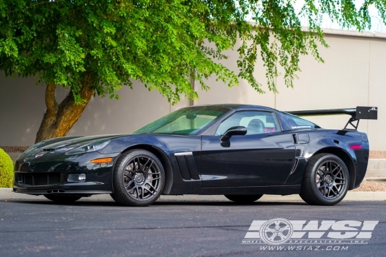 2010 Chevrolet Corvette with 18" Forgestar F14 Drag Pack in Gloss Gunmetal wheels