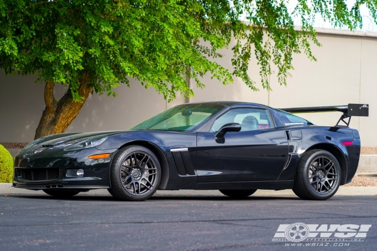 2010 Chevrolet Corvette with 18" Forgestar F14 Drag Pack in Gloss Gunmetal wheels