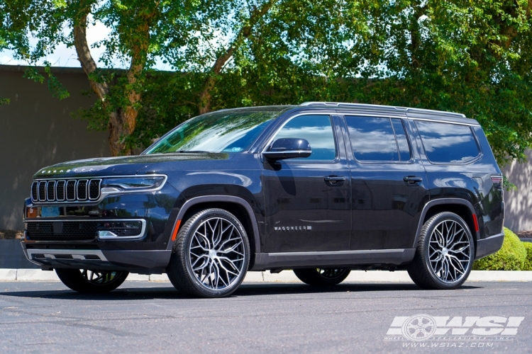 2022 Jeep Wagoneer with 24" Vossen HF6-3 in Gloss Black Machined wheels