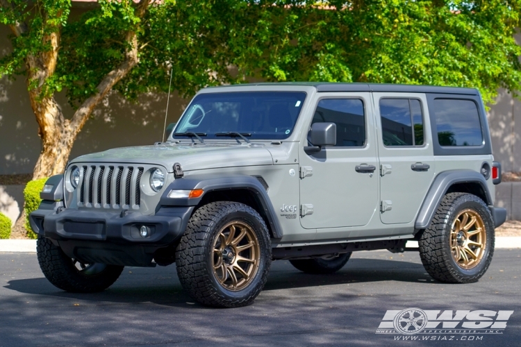 2018 Jeep Wrangler with 20" Fuel Variant D792 in Matte Bronze wheels