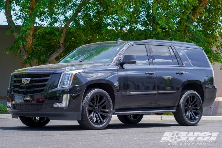 2019 Cadillac Escalade with 22" Factory Reproductions FR72 Escalade in Gloss Black wheels