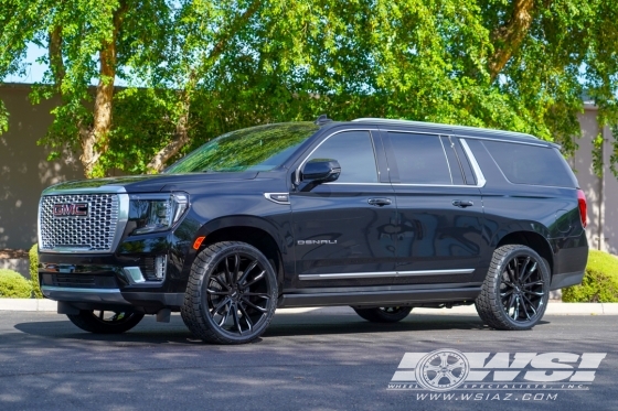 2022 GMC Yukon/Denali with 24" DUB Clout S252 in Gloss Black (Milled Accents) wheels