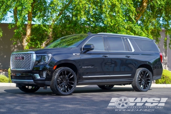 2022 GMC Yukon with 24" DUB Clout S252 in Gloss Black (Milled Accents) wheels