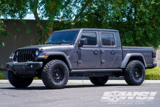 2021 Jeep Gladiator with 17" Black Rhino Axle in Matte Black wheels