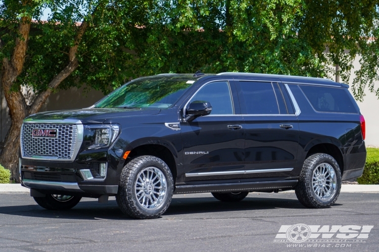 2022 GMC Yukon with 20" Hostile Off Road H115 Predator in Chrome (Armor Plate) wheels