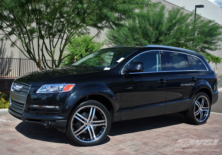 2008 Audi Q7 with 22" Vossen VVS-078 in Black (Machined Face) wheels