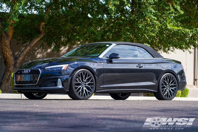 2021 Audi A5 with 20" Lexani Aries in Gloss Black Machined wheels