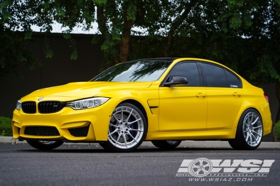 2016 BMW M3 with 20" VR Forged D03-R in Brushed Silver wheels