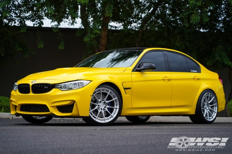 2016 BMW M3 with 20" VR Forged D03-R in Brushed Silver wheels