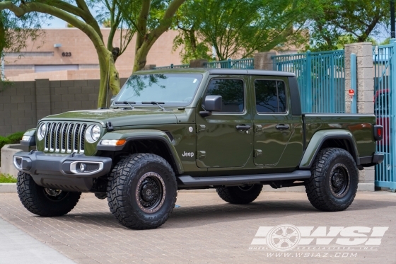 2022 Jeep Gladiator with 17" Black Rhino Abrams in Gun Black (Machined Dark Tint Lip) wheels