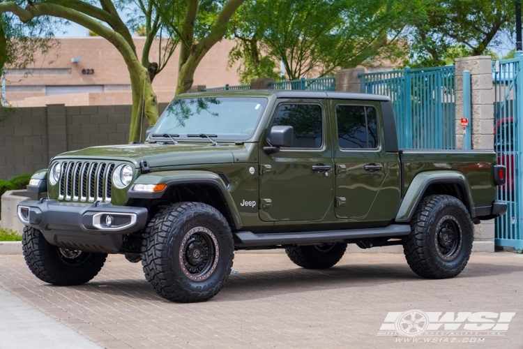 2022 Jeep Gladiator with 17" Black Rhino Abrams in Gun Black (Machined Dark Tint Lip) wheels