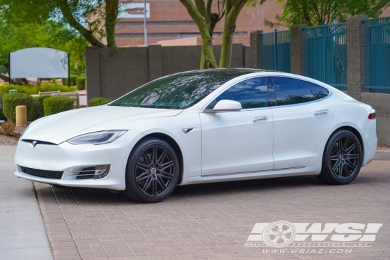 2019 Tesla Model S with 20" Vossen CV10 in Satin Black wheels