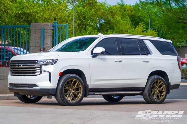 2022 Chevrolet Tahoe with 22" Vossen HF6-4 in Satin Bronze wheels