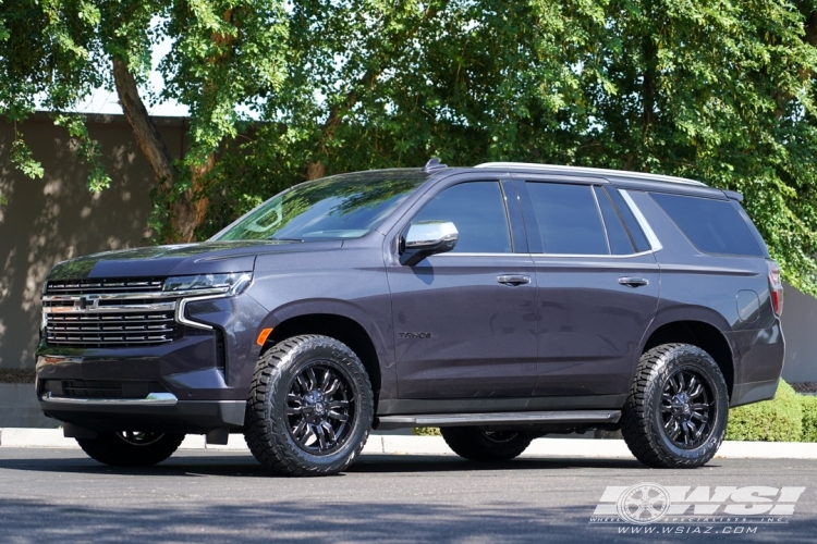 2022 Chevrolet Tahoe with 20" Fuel Sledge D595 in Gloss Black (Milled Accents) wheels