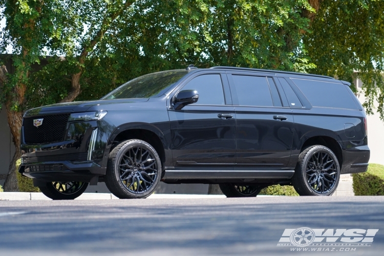 2021 Cadillac Escalade with 24" Vossen HF6-3 in Gloss Black wheels