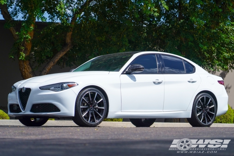 2021 Alfa Romeo Giulia with 20" Gianelle Cuba-10 in Matte Black (w/Ball Cut Details) wheels