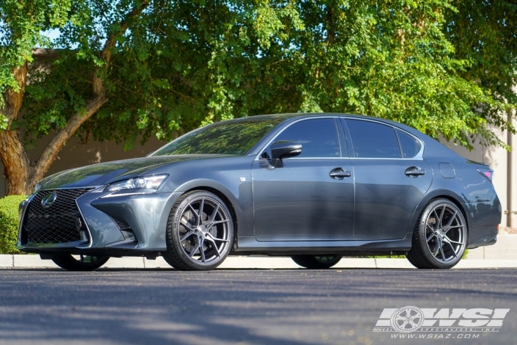 2019 Lexus GS with 20" Stance SF07 in Brushed Gunmetal (Dual Brushed Gunmetal) wheels