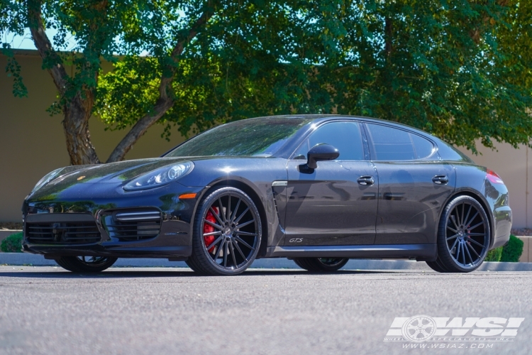 2016 Porsche Panamera with 22" Gianelle Verdi in Gloss Black wheels